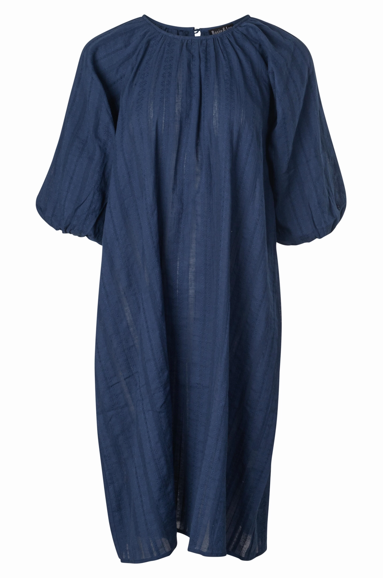 Brunch Outfit 100% Cotton Floral Stripe Dress | NAVY | 6117A1