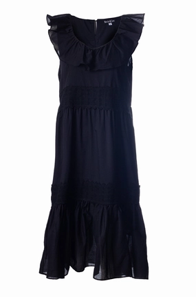 100% Cotton Voile Dress | Black | 6423A1 Sister Glow