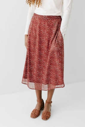 Hygienic Coating 'Annette' Chiffon Ditsy Floral Midi Skirt