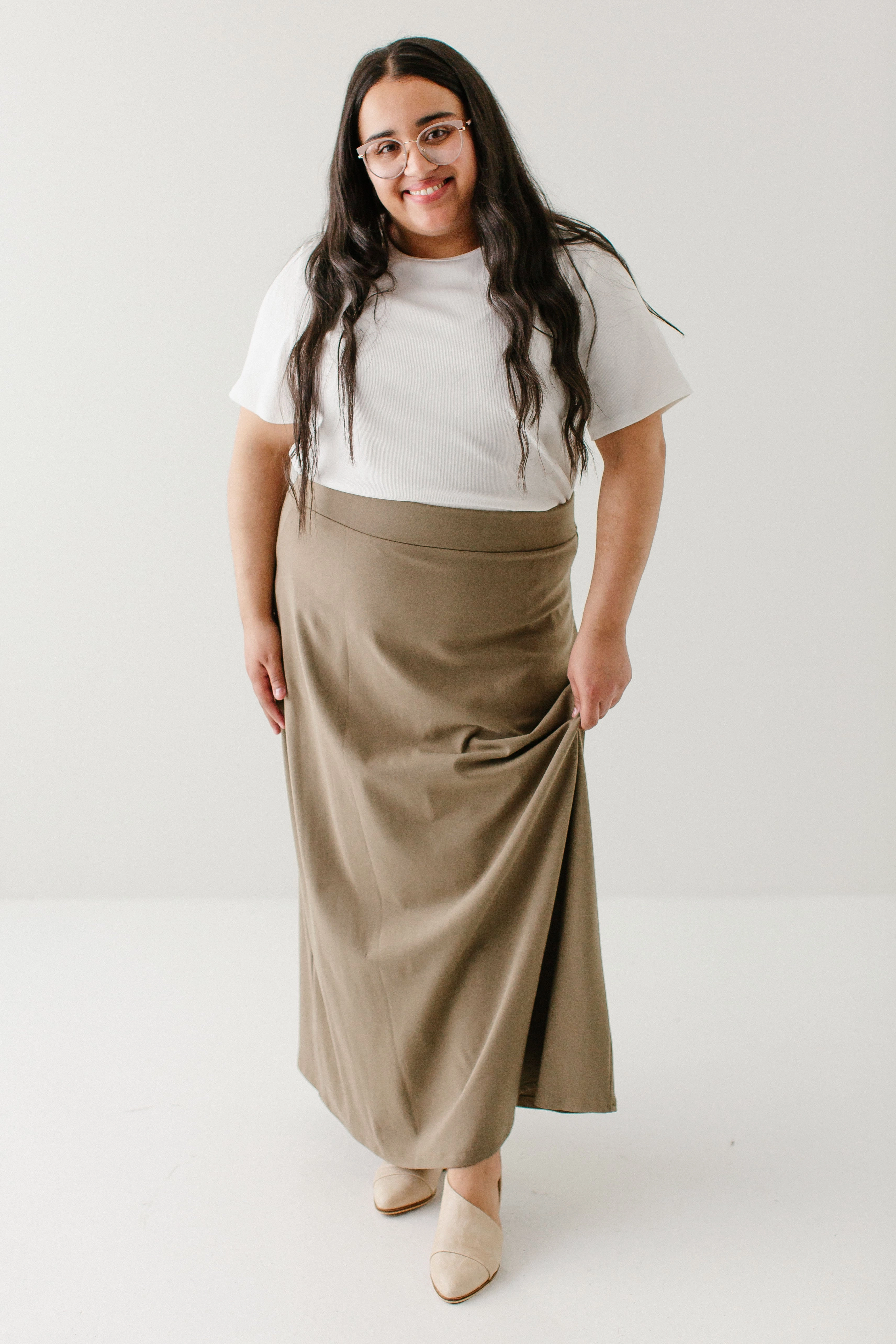 'Camille' Maxi Skirt in Taupe FINAL SALE Non Irritating Edges Cultural Heritage