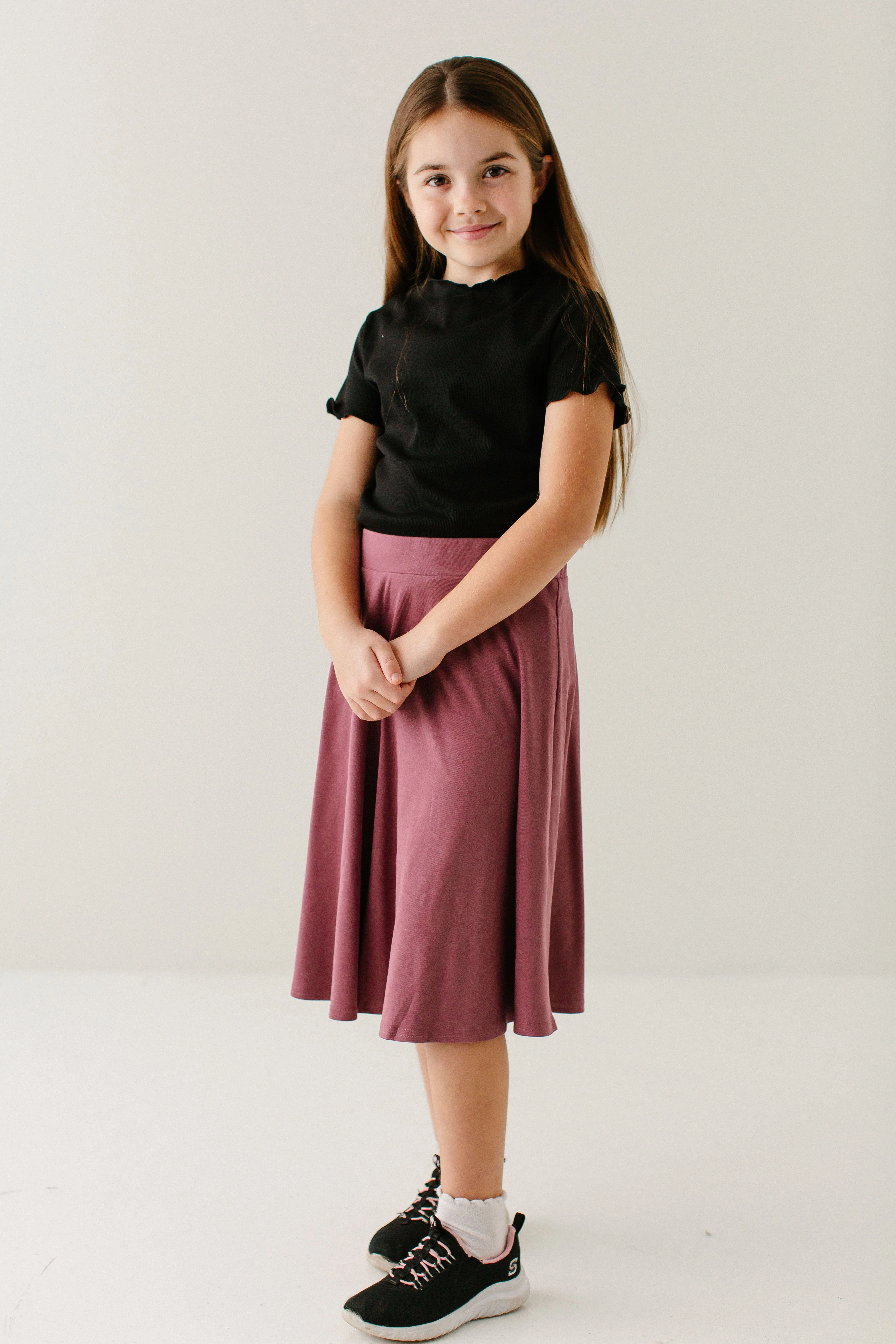 Gentle Comfort Refined Finish 'Eva' Girl Cotton Blend Skater Skirt FINAL SALE