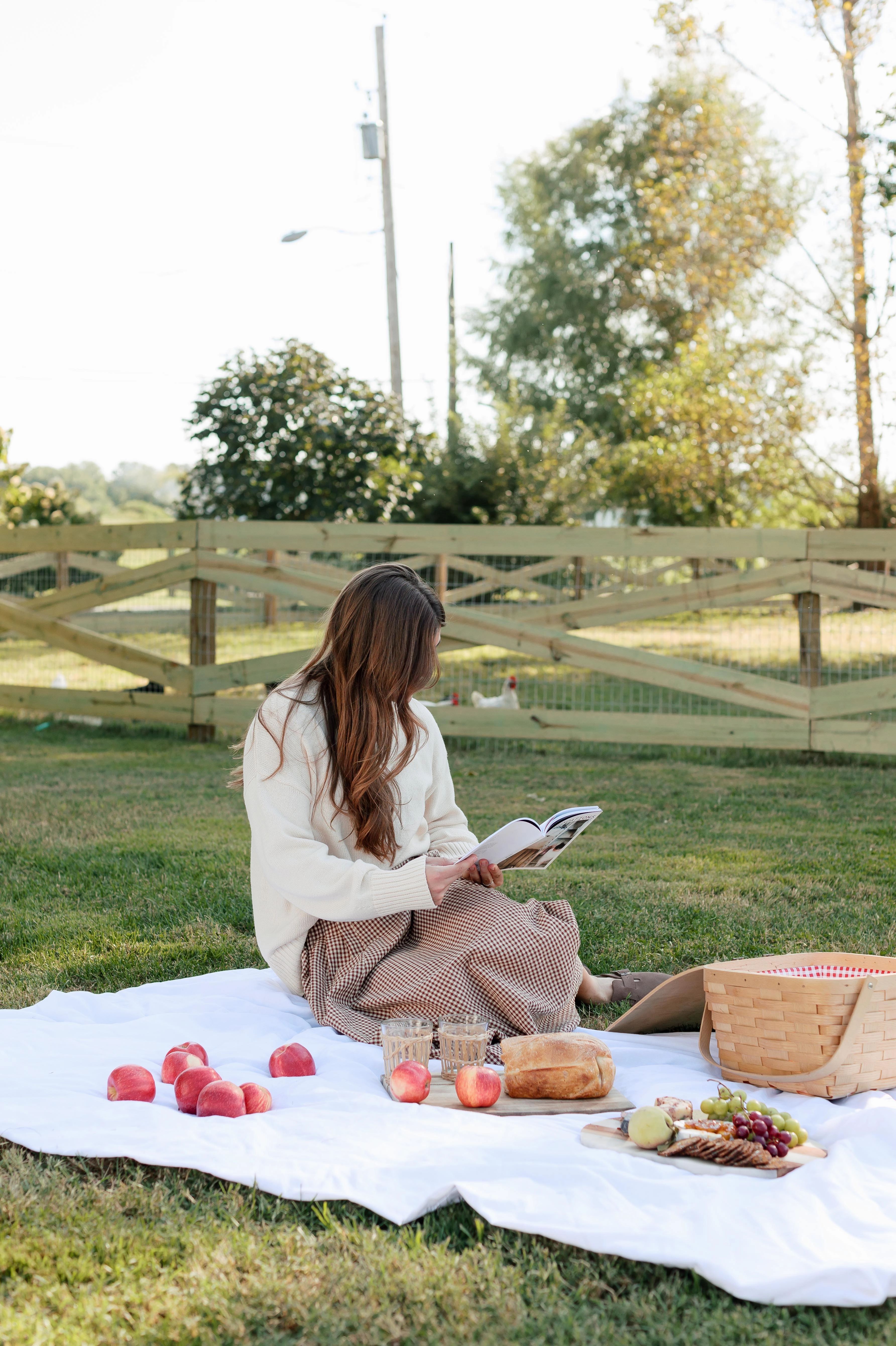 'Hosea' Rust Gingham A-Line Midi Skirt Collector??s Item Shopping Trip