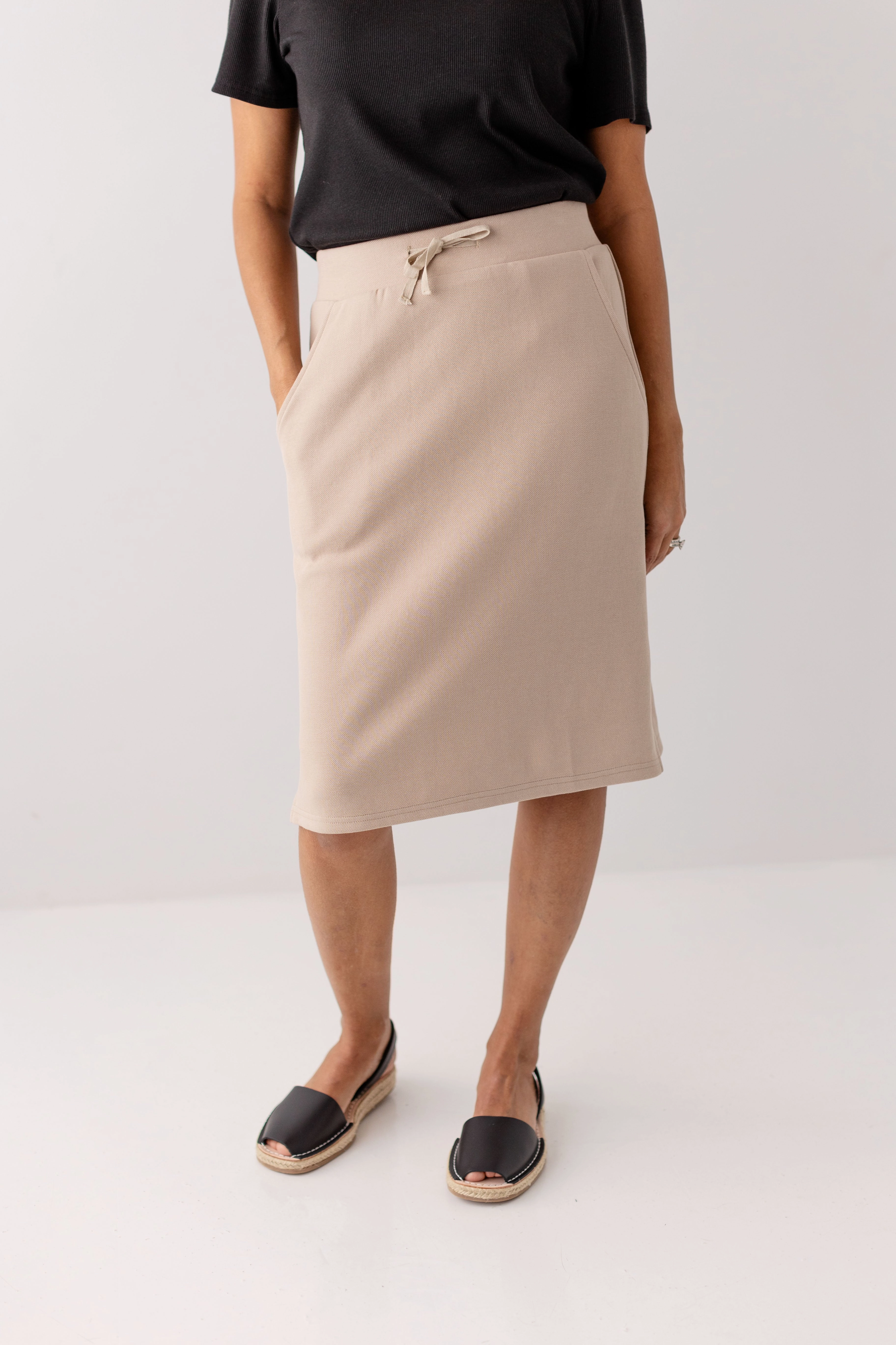Twist Front 'Lauren' Everyday Knit Skirt FINAL SALE
