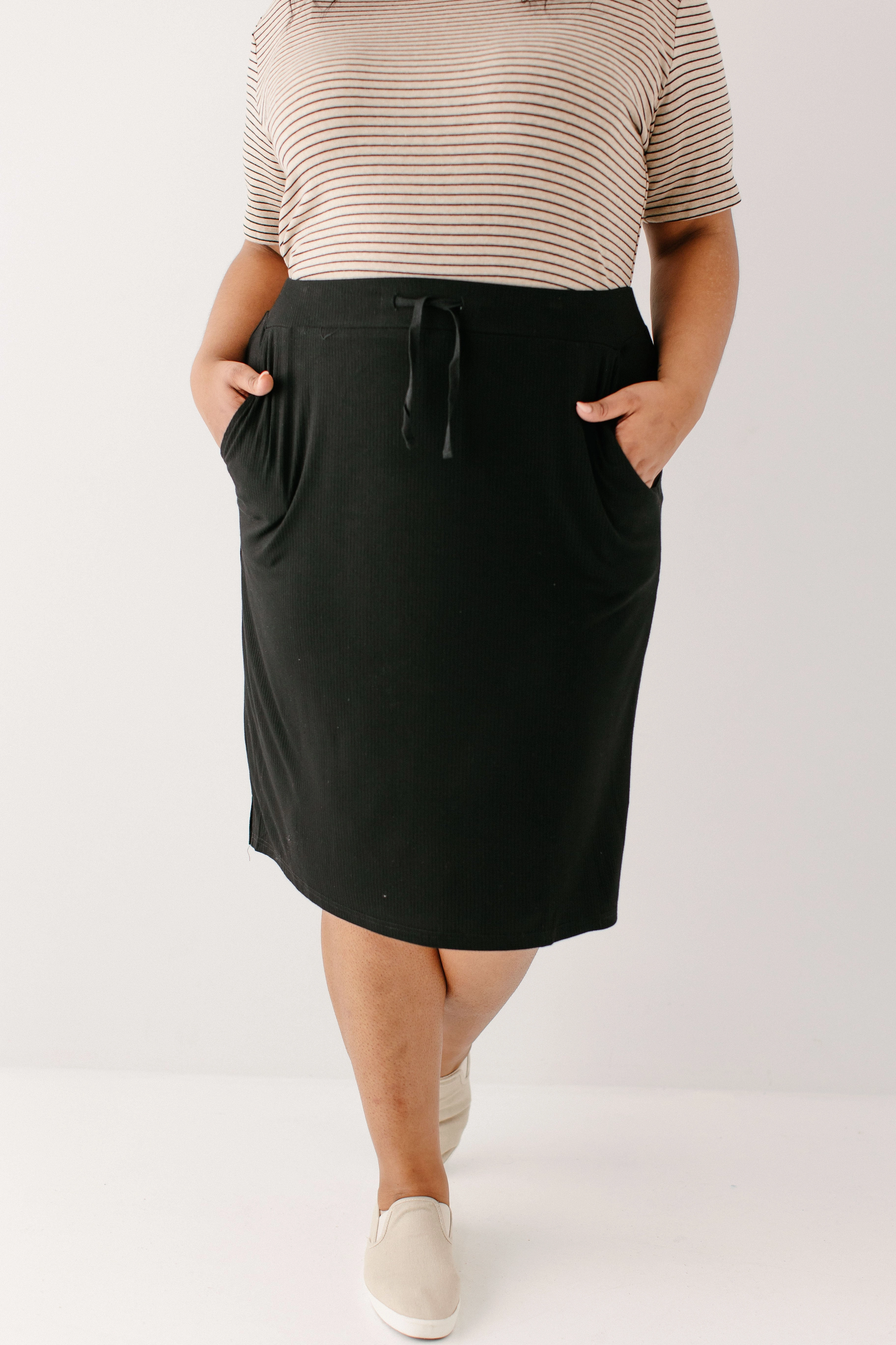Non Irritating Edges 'Lauren' Everyday Ribbed Knit Skirt FINAL SALE