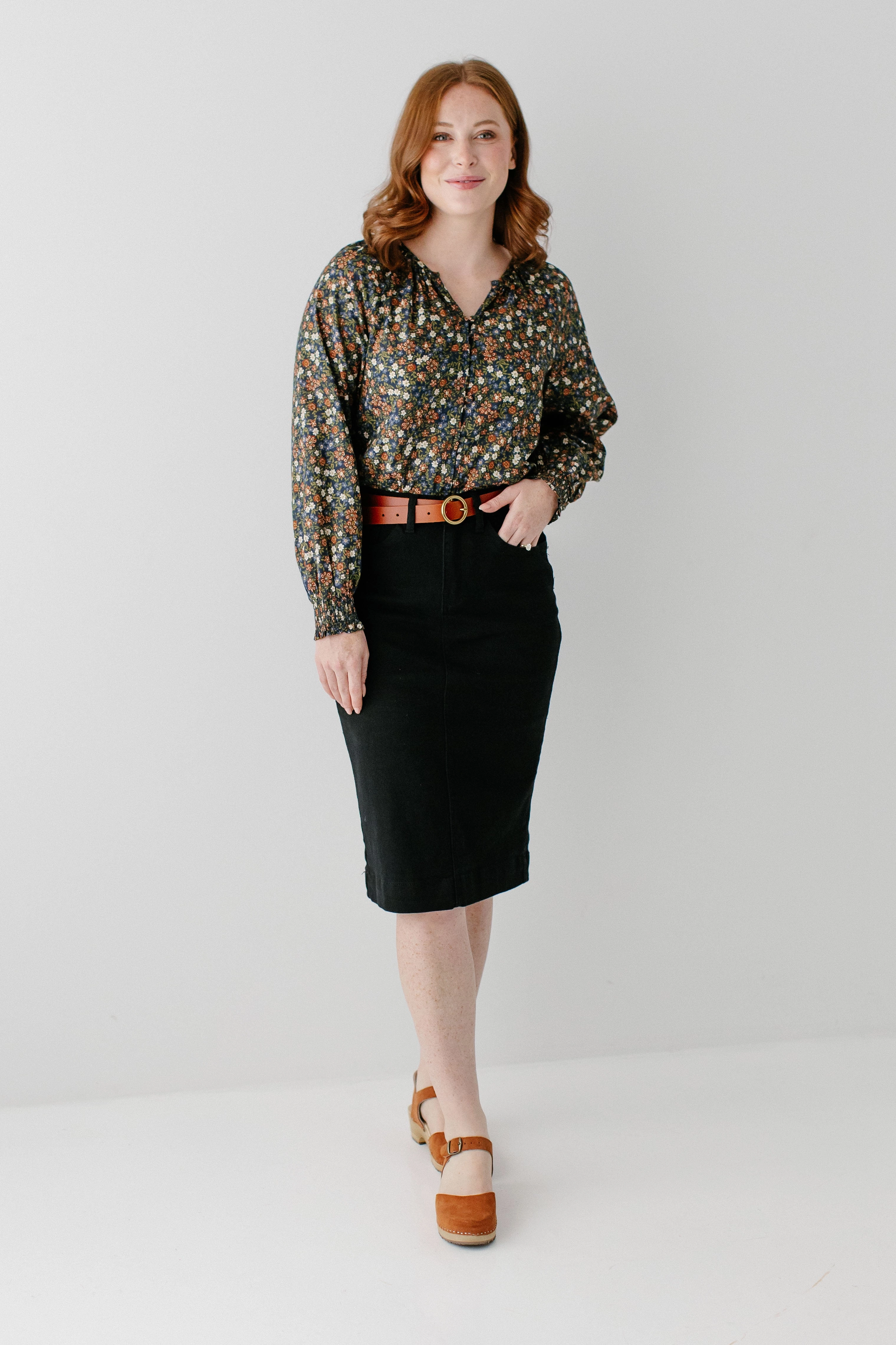 'Leah' Denim Skirt in Black Minimal Vibe