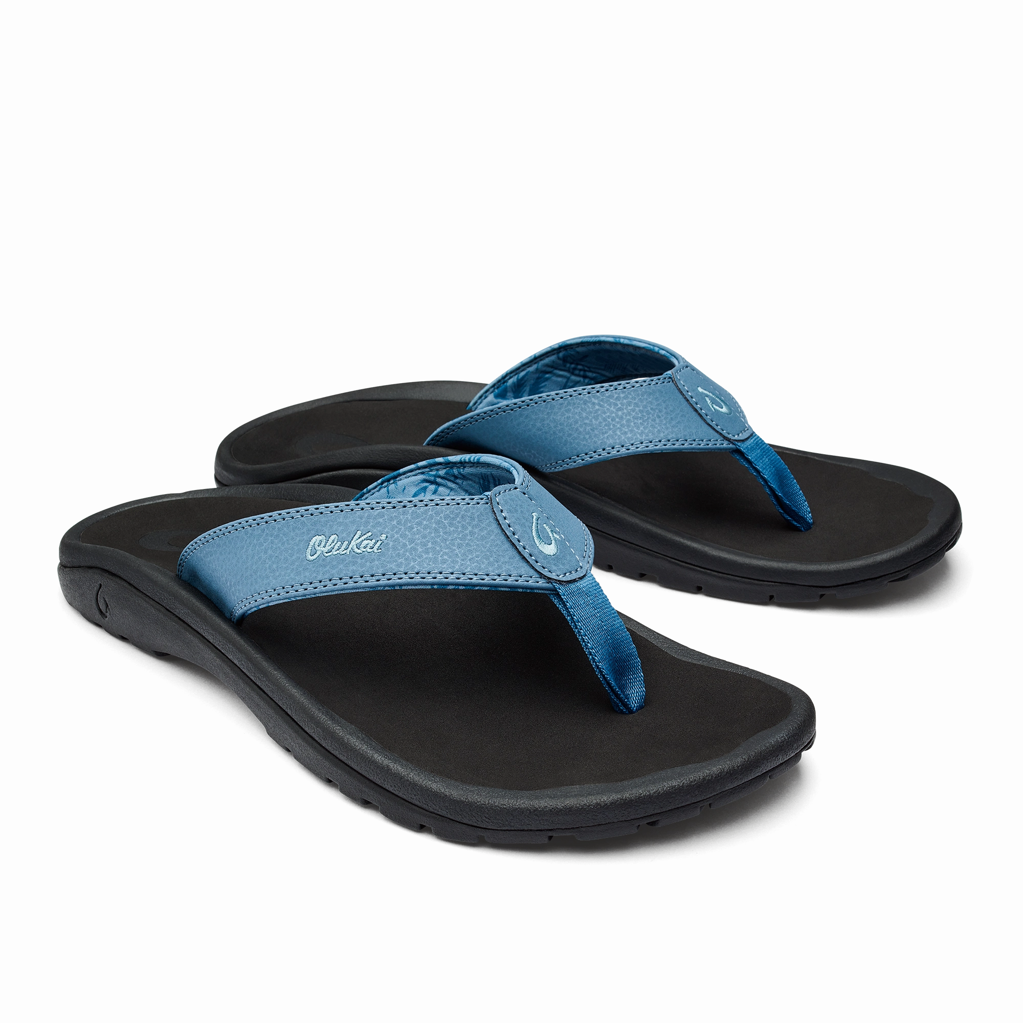 ??Ohana - Vintage Blue / Black Wraparound Strap Comfortable Insole