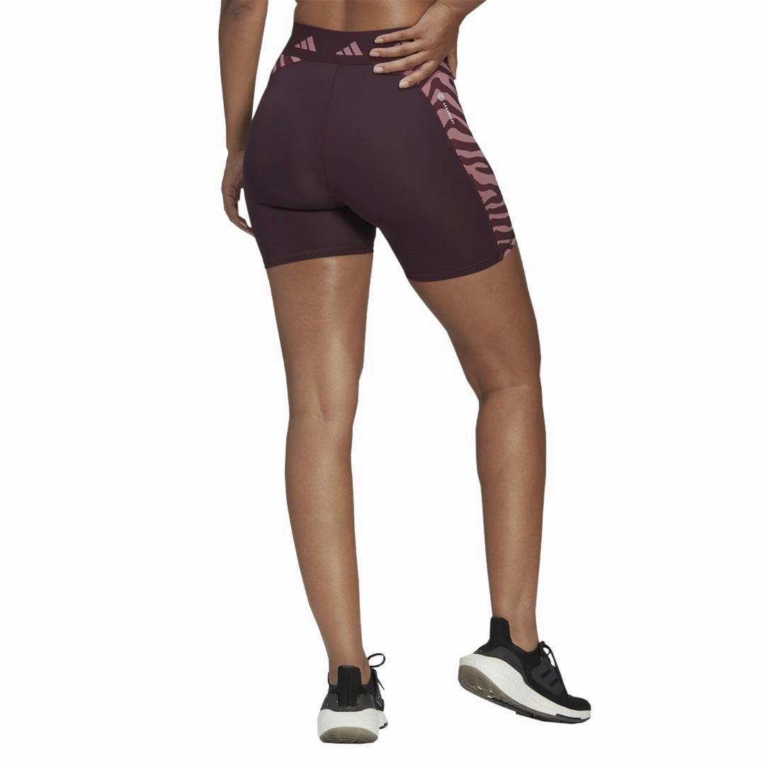 Adjustable drawstring RecycledMaterial adidas - Women's Hyperglam Techfit Zebra High-Waisted Short Legging (IB3611)