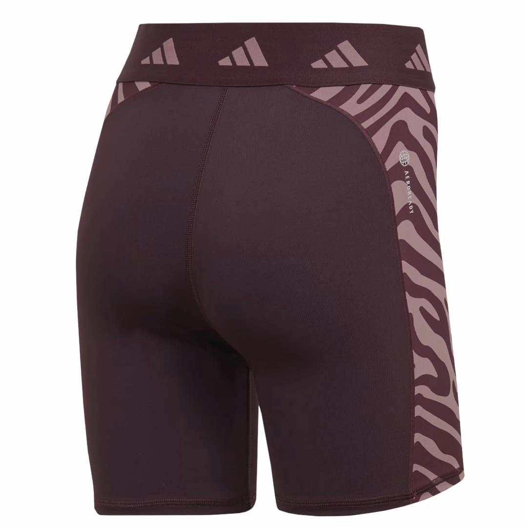 Adjustable loop Erasable Logo Patch adidas - Women's Hyperglam Techfit Zebra High-Waisted Short Legging (IB3611)