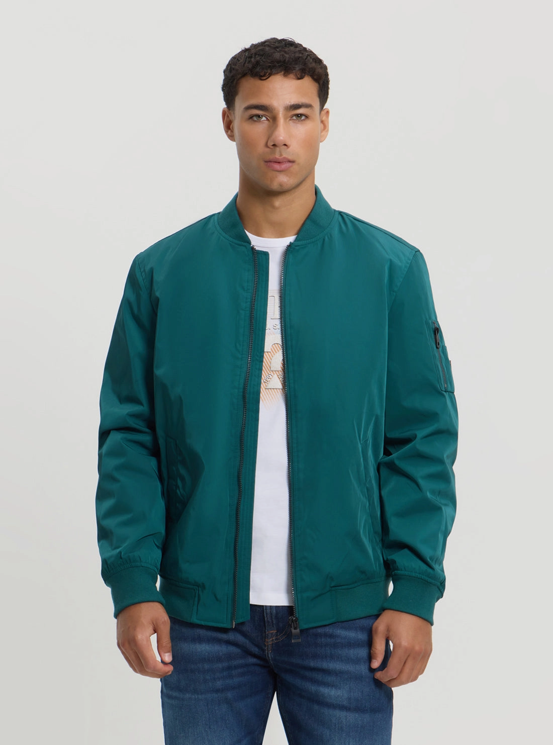 Green Satin Bomber Jacket Flame retardant