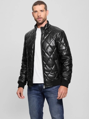 Mold resistant Black Quilted Leather Jacket