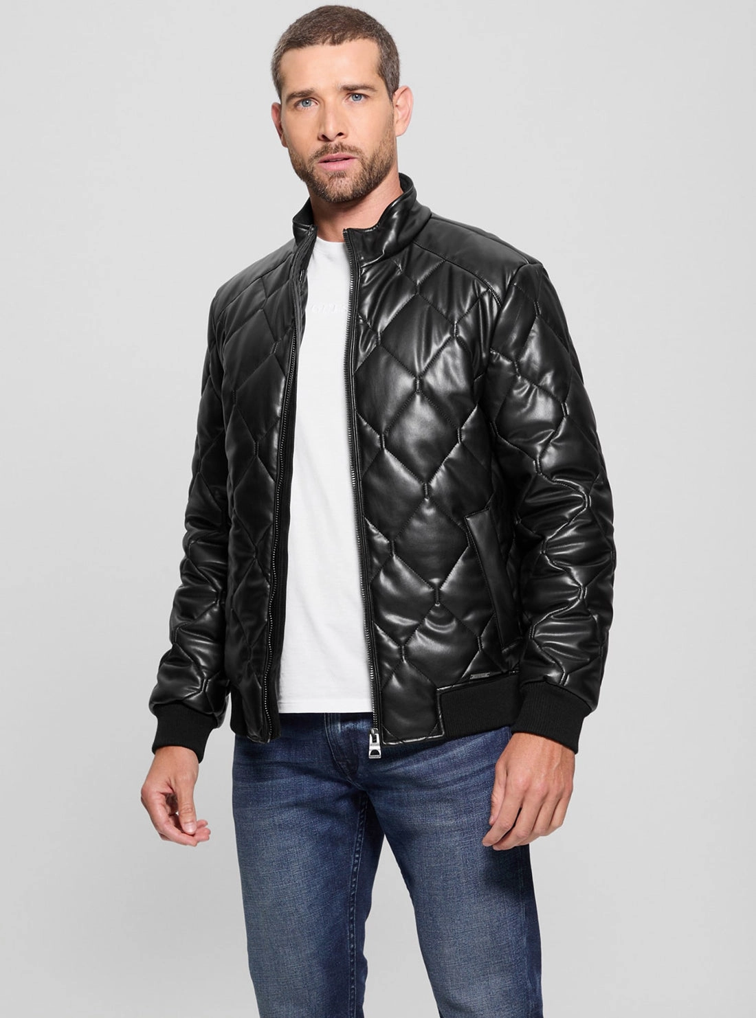 Mold resistant Black Quilted Leather Jacket