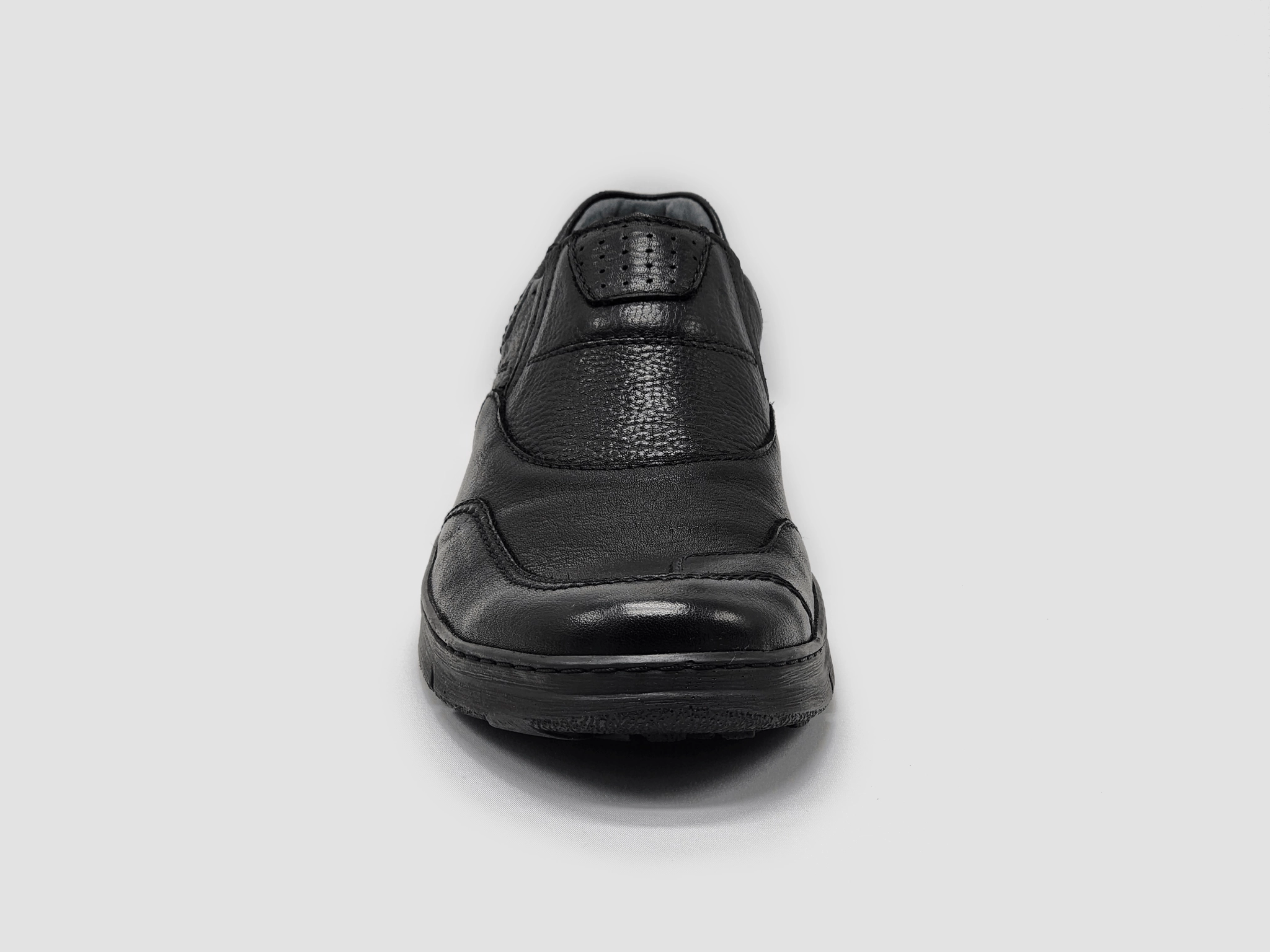 Low Arch Men's Everyday Slip-On Leather Shoes - Black