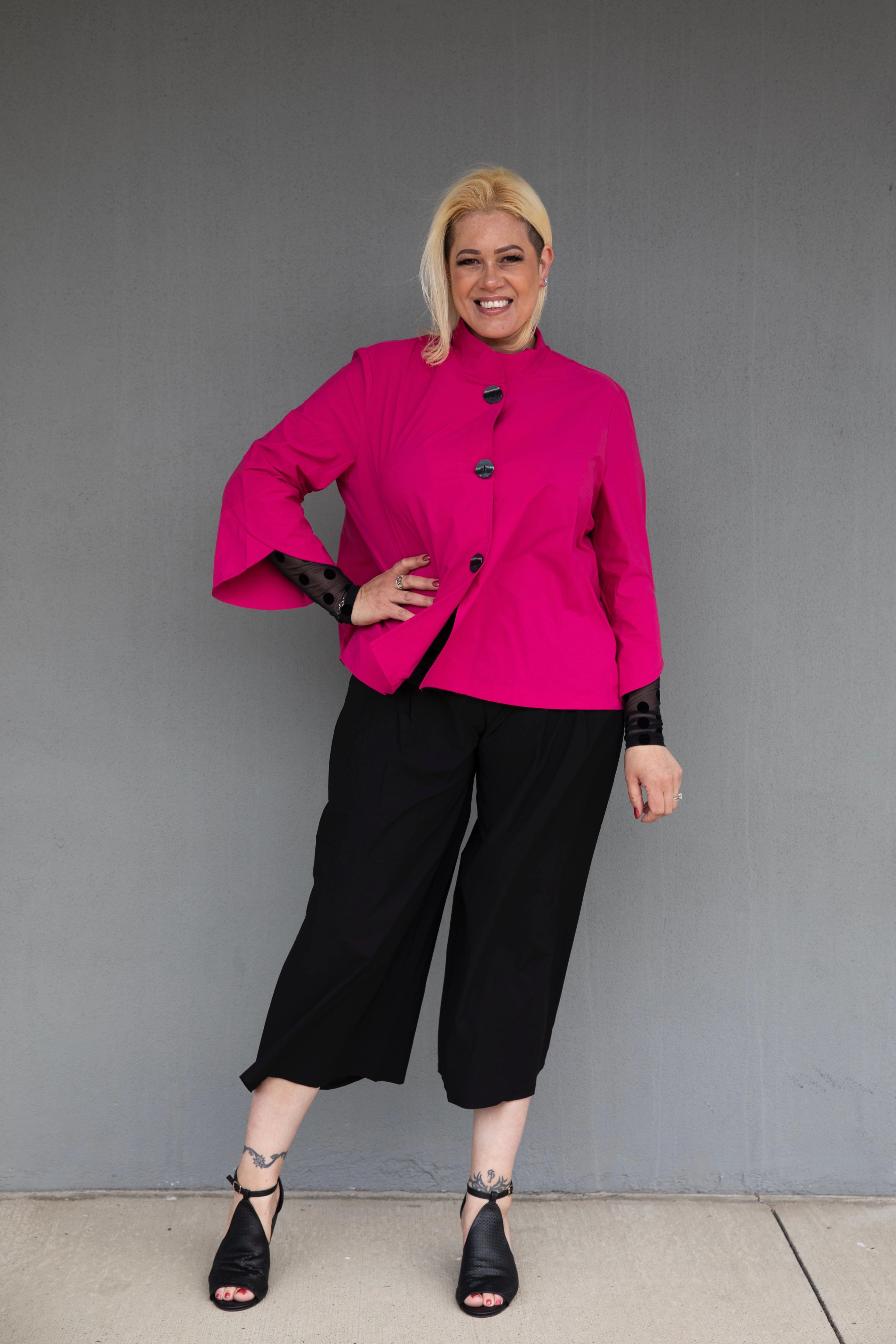 LS Collection - 50P3 Wide Pleated Culottes Soft Lines