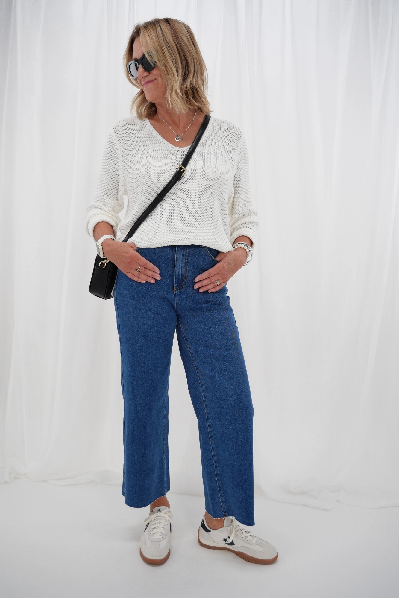 All About Eve Charlie High Rise Wide Leg Jean Mid Blue Daily Routine Body Shaping Slim Fit Hiking Trail