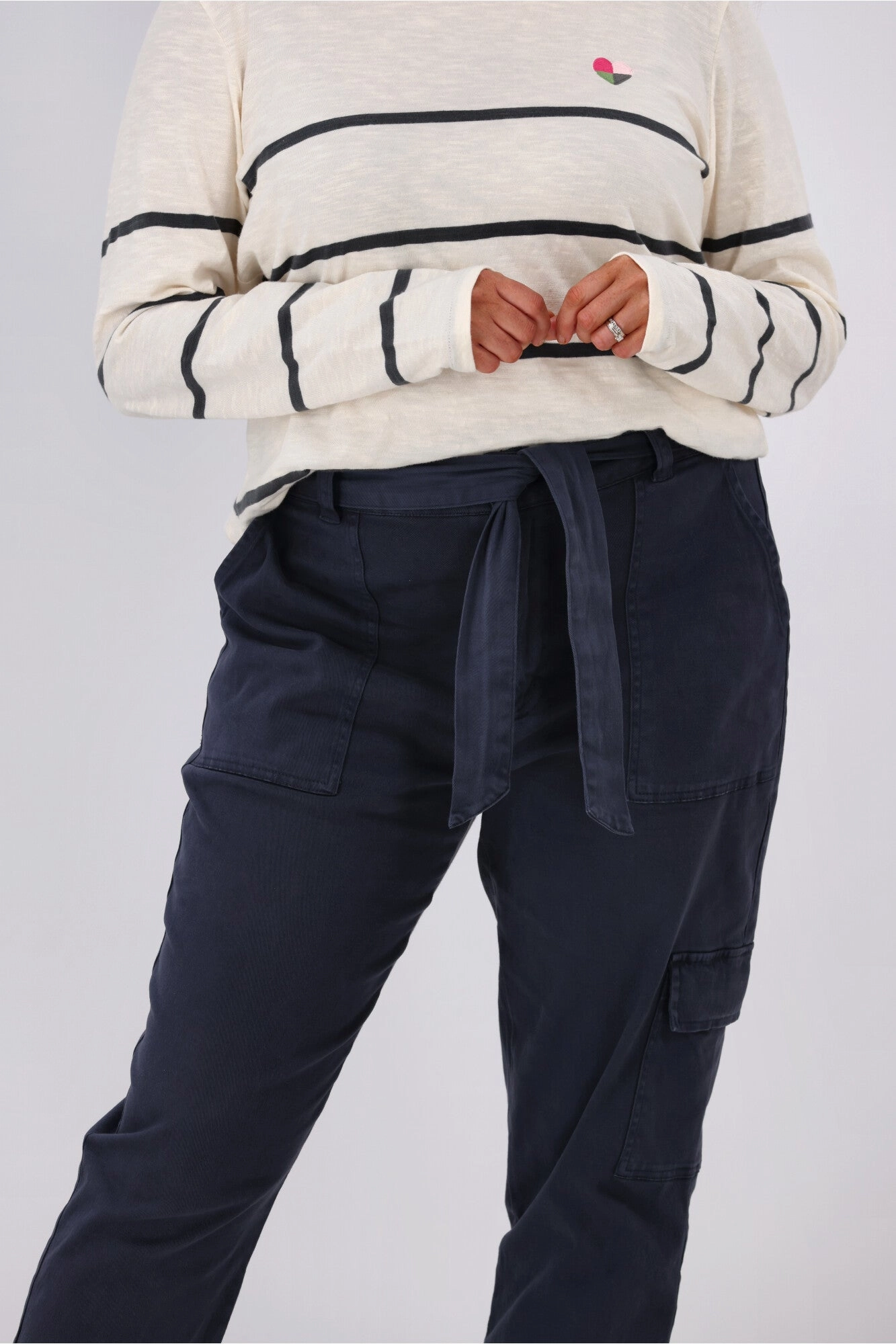 Elm Dahlia Cargo Pant Navy Zen Vibe Pro Athlete Breathable Fabric