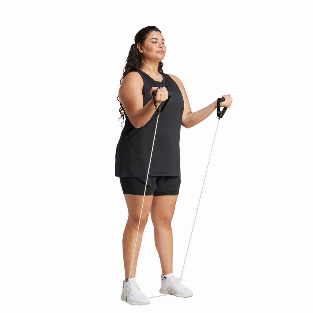 adidas - Women's Designed For Training 2 in 1 Shorts (Plus Size) (IN6923) Light Waist No Ride-Up