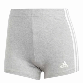 adidas - Women's Essentials 3-Stripes Single Jersey Booty Shorts (IC0758) Secure Closures Carbon Infused Fabric