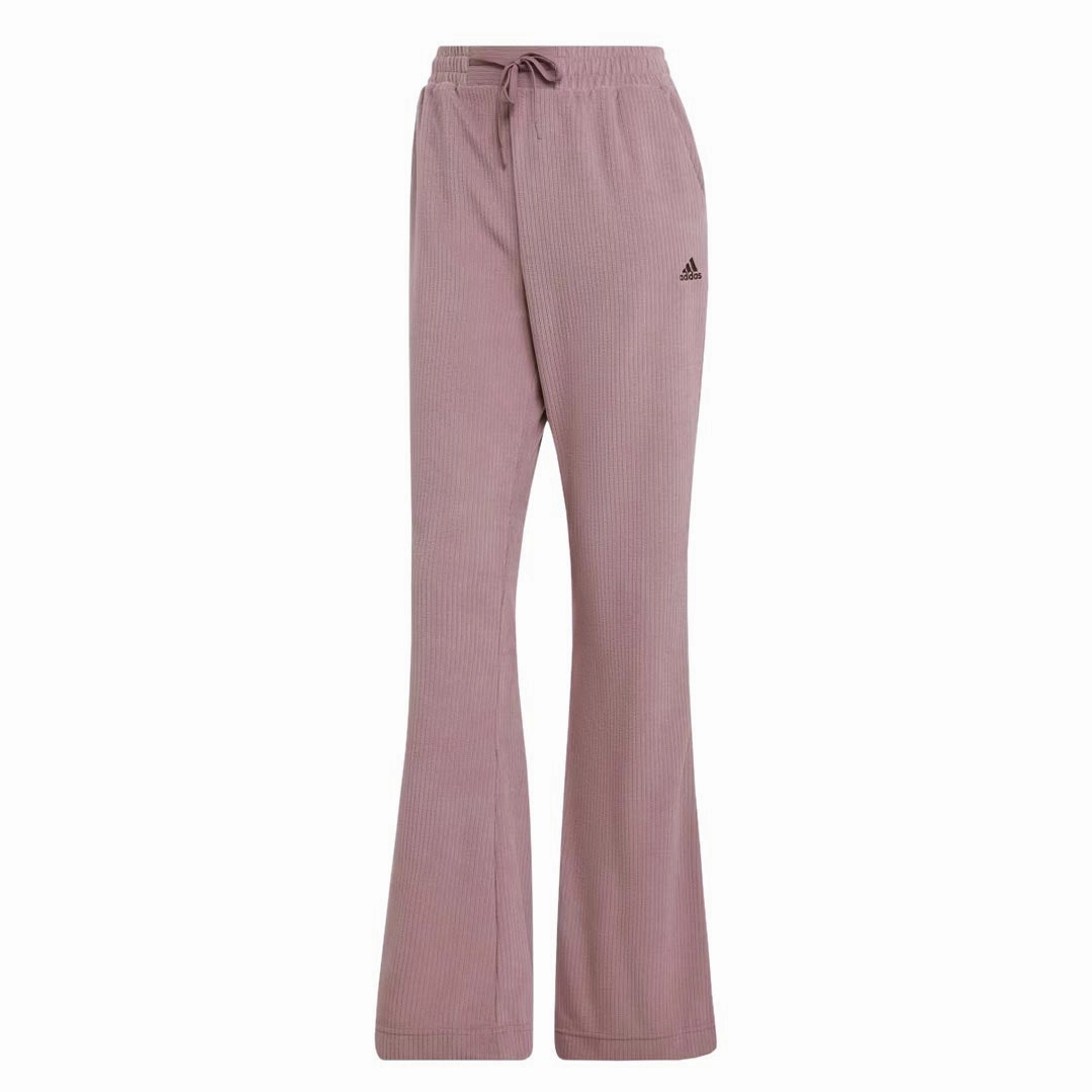 adidas - Women's Hyperglam Rib Velour Flared Leg Pant (IB3617) Crisp Design Stretch Ready