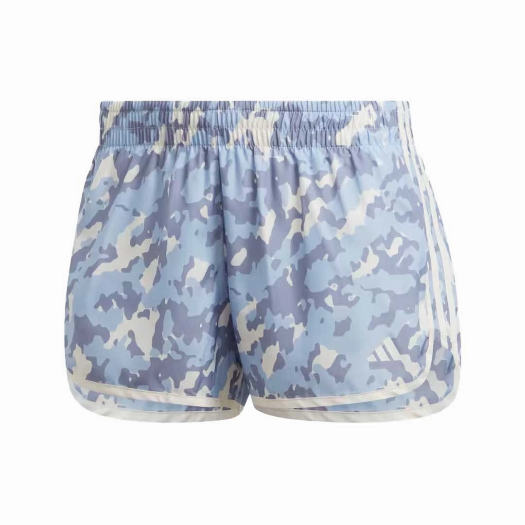 adidas - Women's Marathon 20 Camo Running 4 Inch Shorts (HR9972-4IN) Flattering Shape