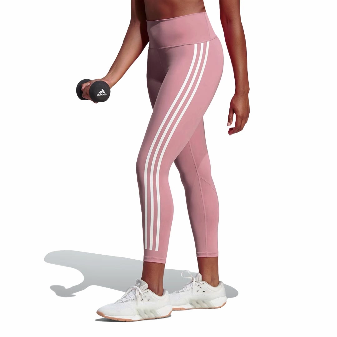 Quick Drying stain guard adidas - Women's Optime TrainIcons 3-Stripes 7/8 Leggings (IK4295)