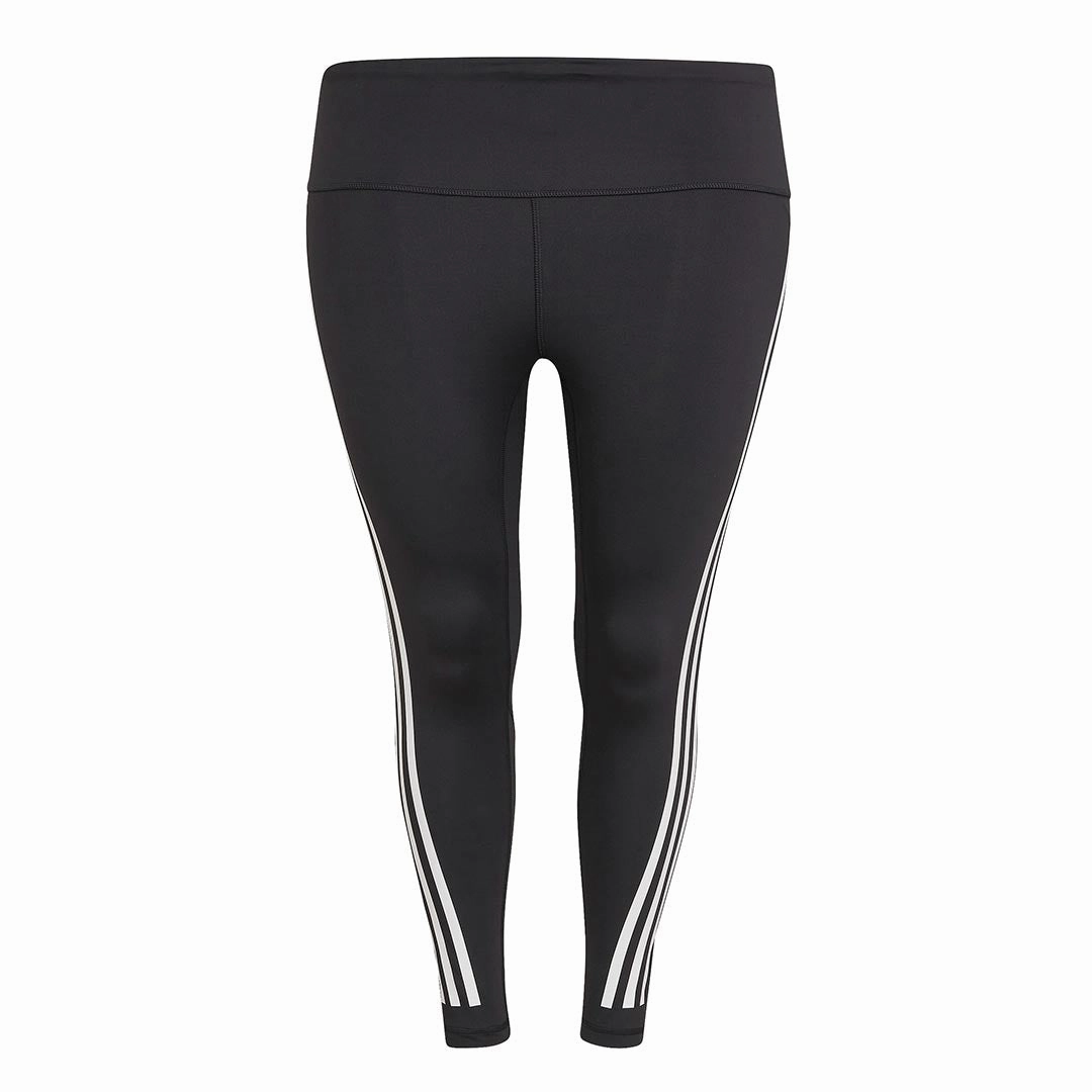 adidas - Women's Optime Trainicons 3-Stripes 7/8 Leggings (Plus Size) (H64212) Stylish Comfort Full Coverage