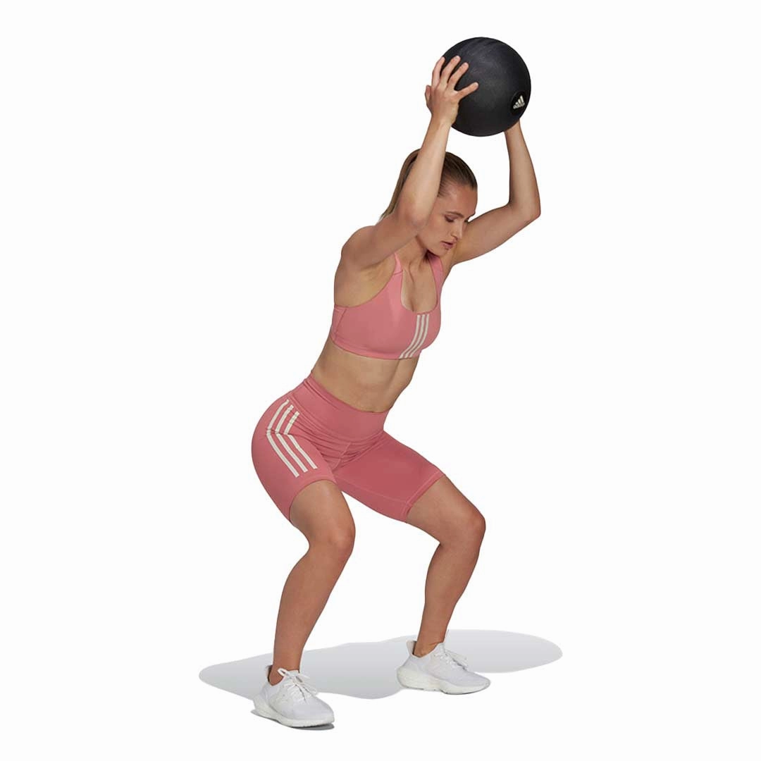 adidas - Women's Optime Trainicons 3-Stripes Biker Shorts (HK2552) Light Fit Wear AntiStaticFinish