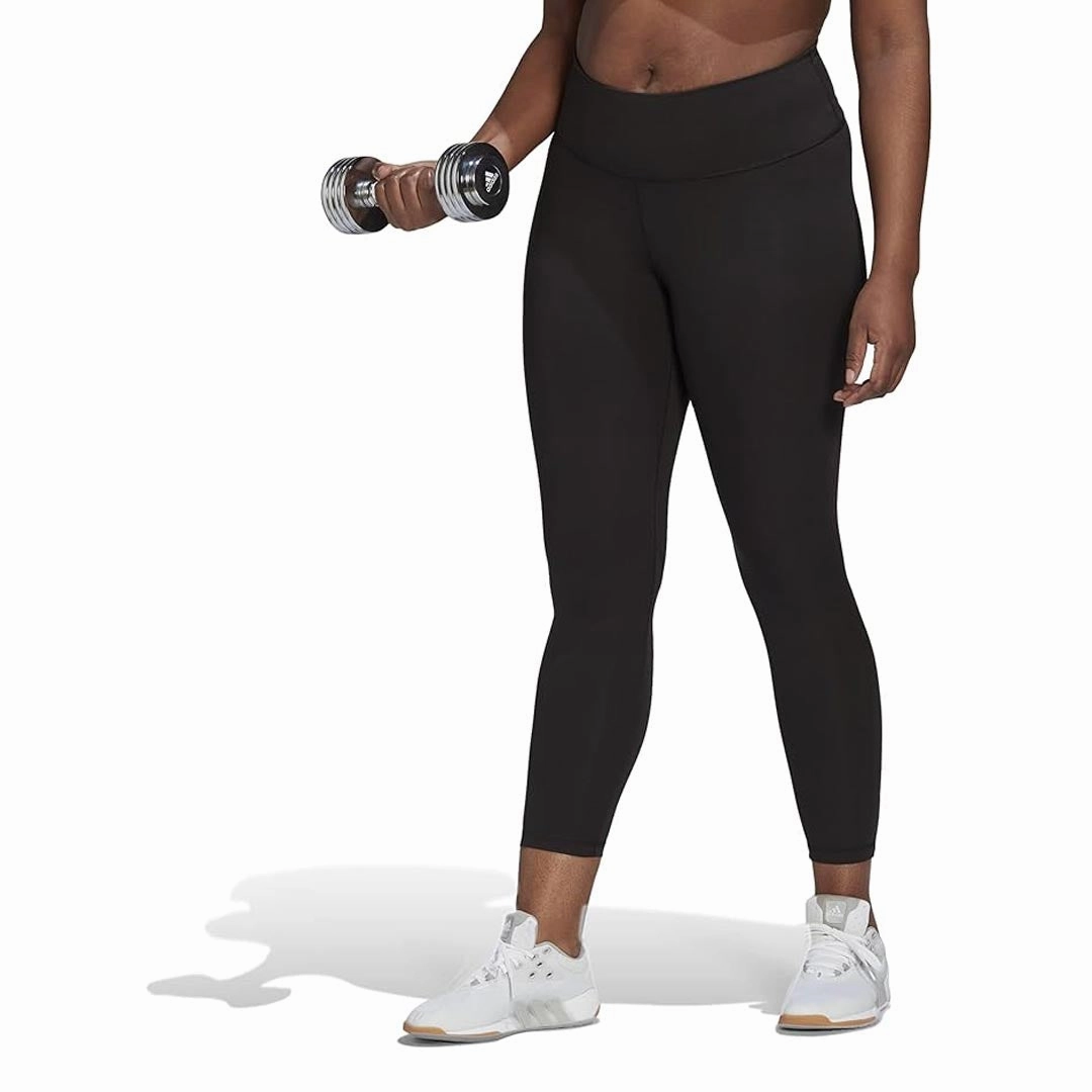 adidas - Women's Optime Training Leggings (Plus Size) (H64226) Practical Look Thermal Regulating