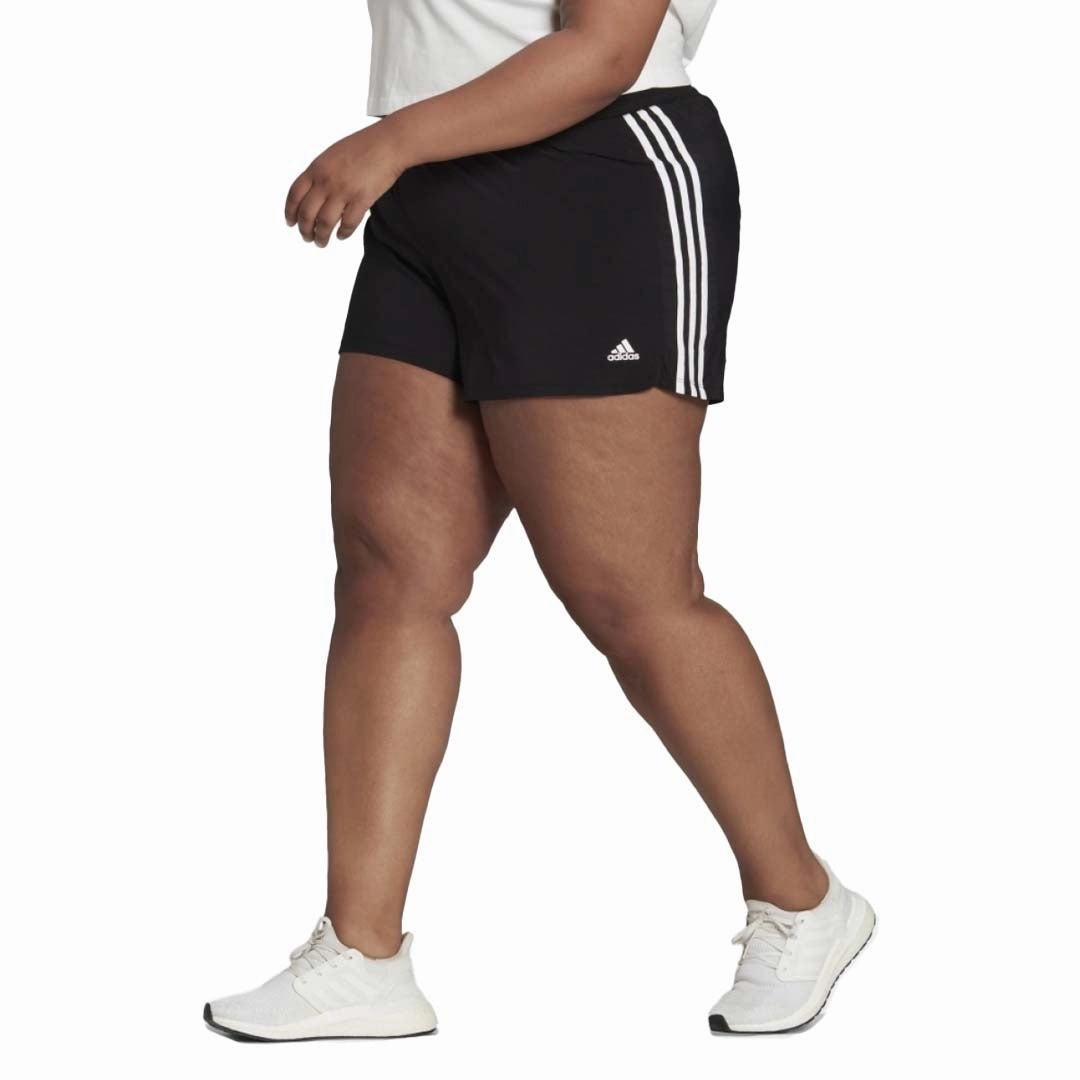 adidas - Women's Pacer 3-Stripes Woven Shorts (Plus Size) (H59079) Active Performance Perfect Silhouette