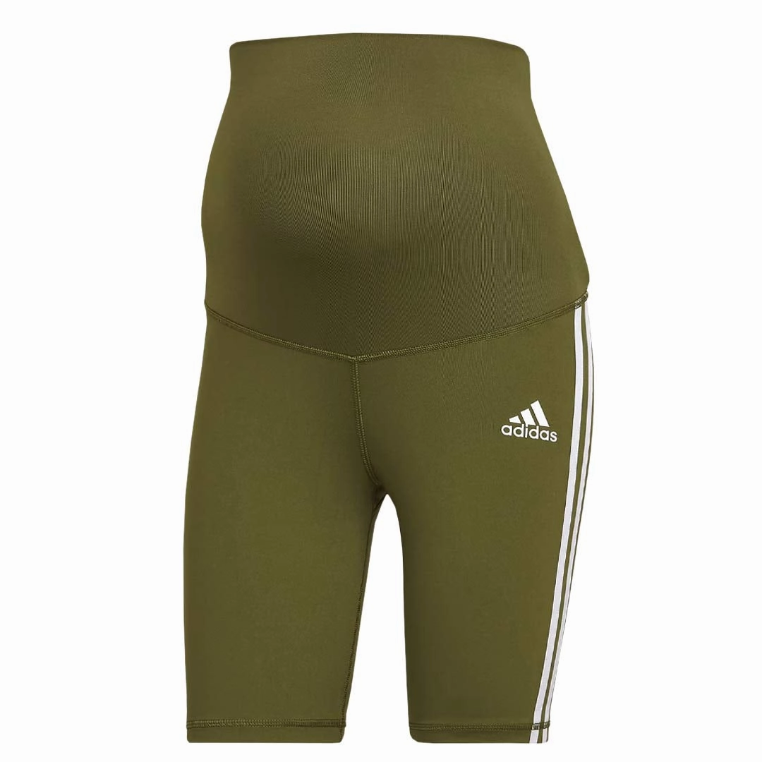 adidas - Women's Positivity 3-Stripes Training Short Tights (Maternity) (HS3626) Chill Mode Moisture Wicking Fabric