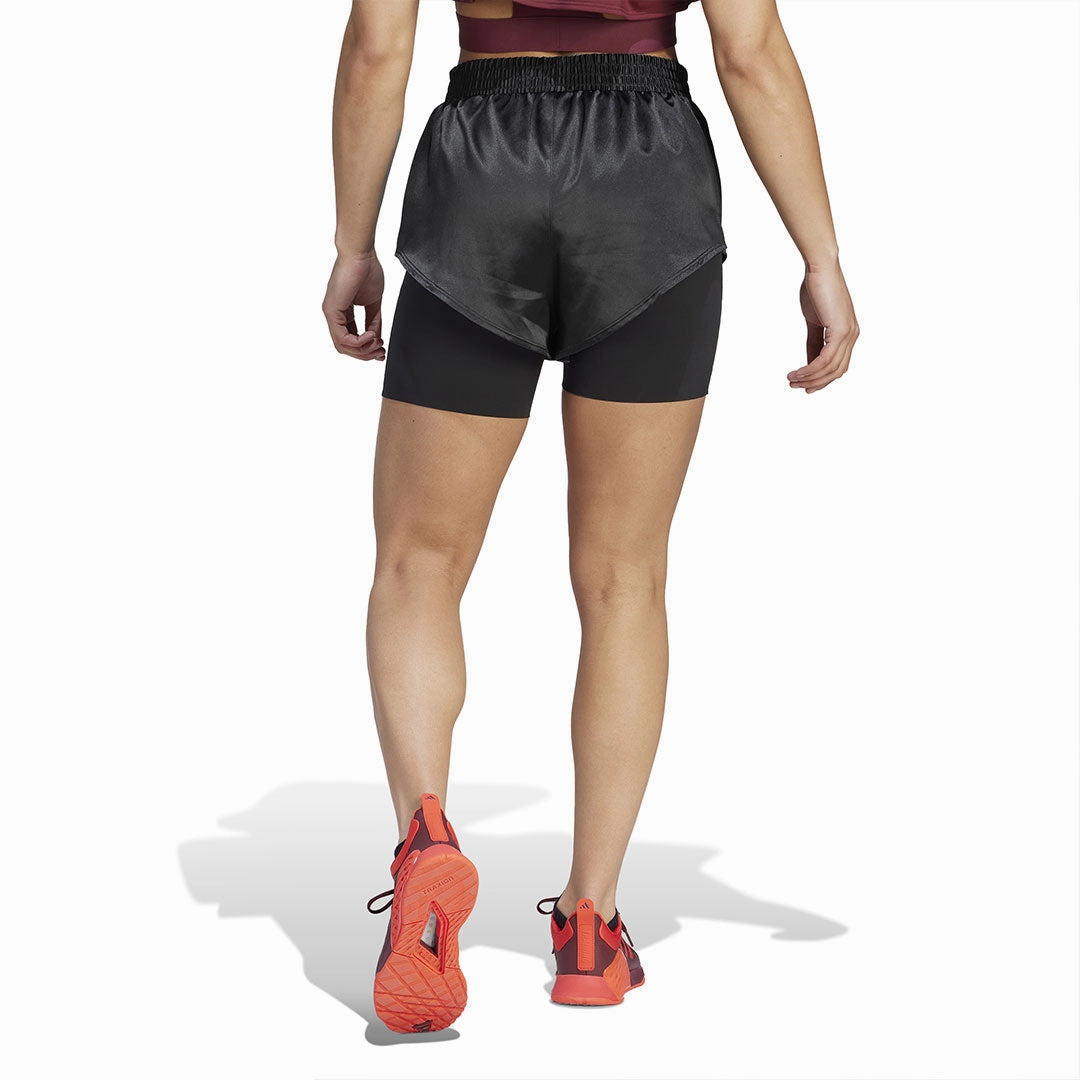 LowProfileWaistband Windproof coating adidas - Women's Power AEROREADY 2-In-1 Shorts (IL9449)