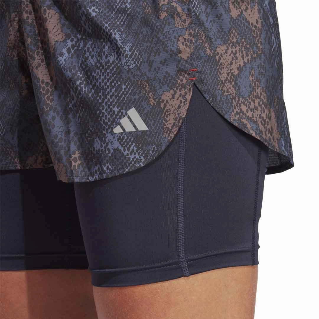Side Pockets Layer Ready adidas - Women's Run Fast 2-In-1 Shorts (HS8612)