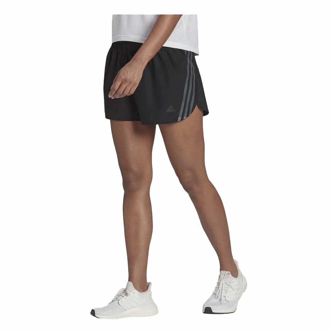 adidas - Women's Run Icons 3-Stripes Running 3 Inch Shorts (H57185-3IN) Relax Fit Wear Sporty Comfort Wear