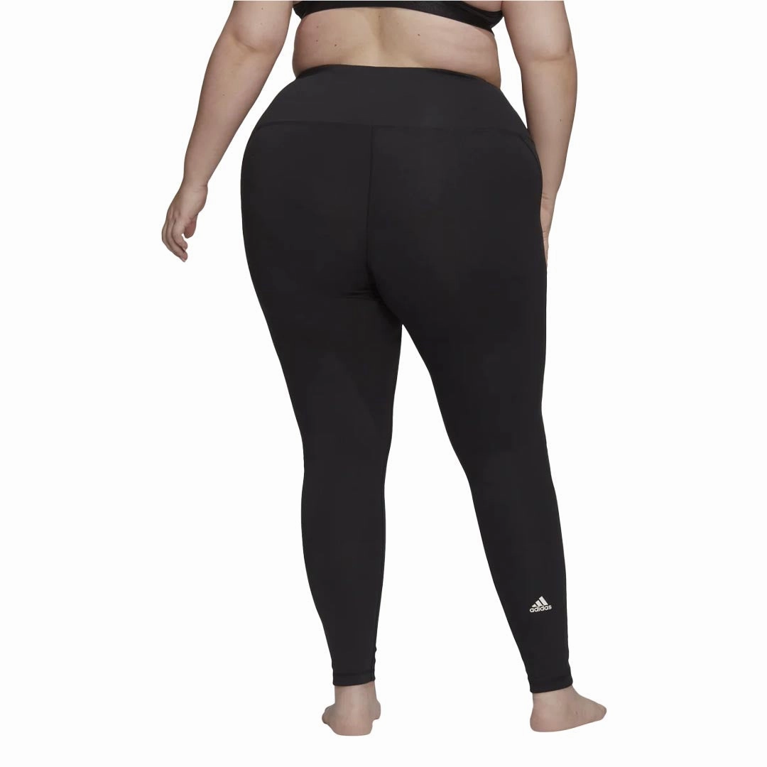 adidas - Women's Yoga Essentials High-Waisted Leggings (Plus Size) (HE6735) Durable Stitching