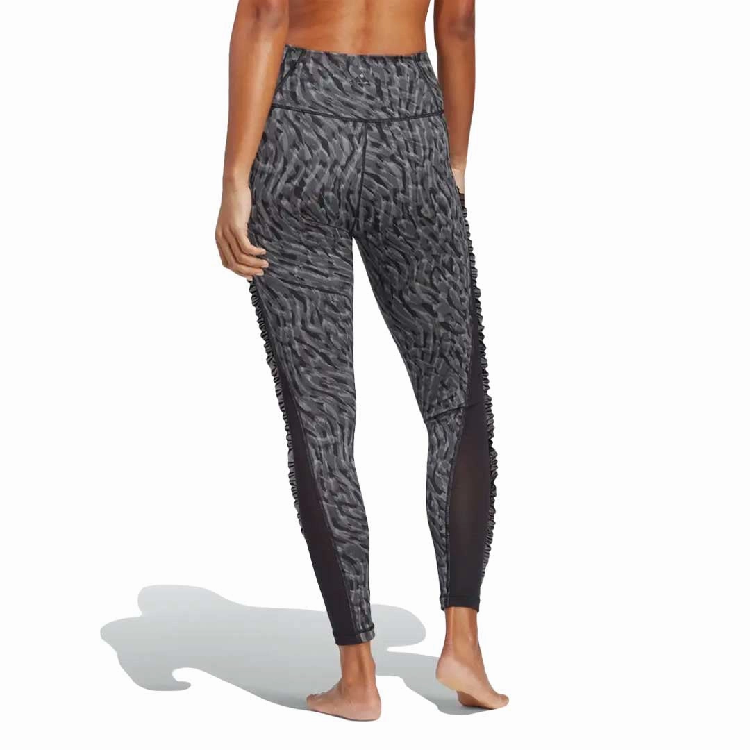 adidas - Women's Yoga Studio Clash Print 7/8 Leggings (HR3018) MultiPocketSystem Slim Look Fit
