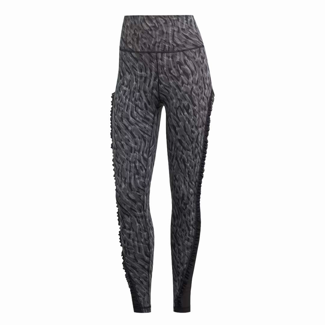 adidas - Women's Yoga Studio Clash Print 7/8 Leggings (HR3018) Functional Layers Stain Repellent Coating