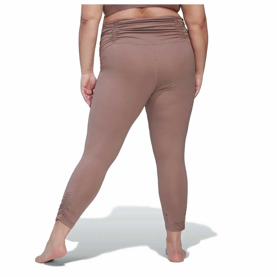 Neutral Style Sporty Comfort Fit adidas - Women's Yoga Studio Gathered 7/8 Leggings (Plus Size) (HK6538)