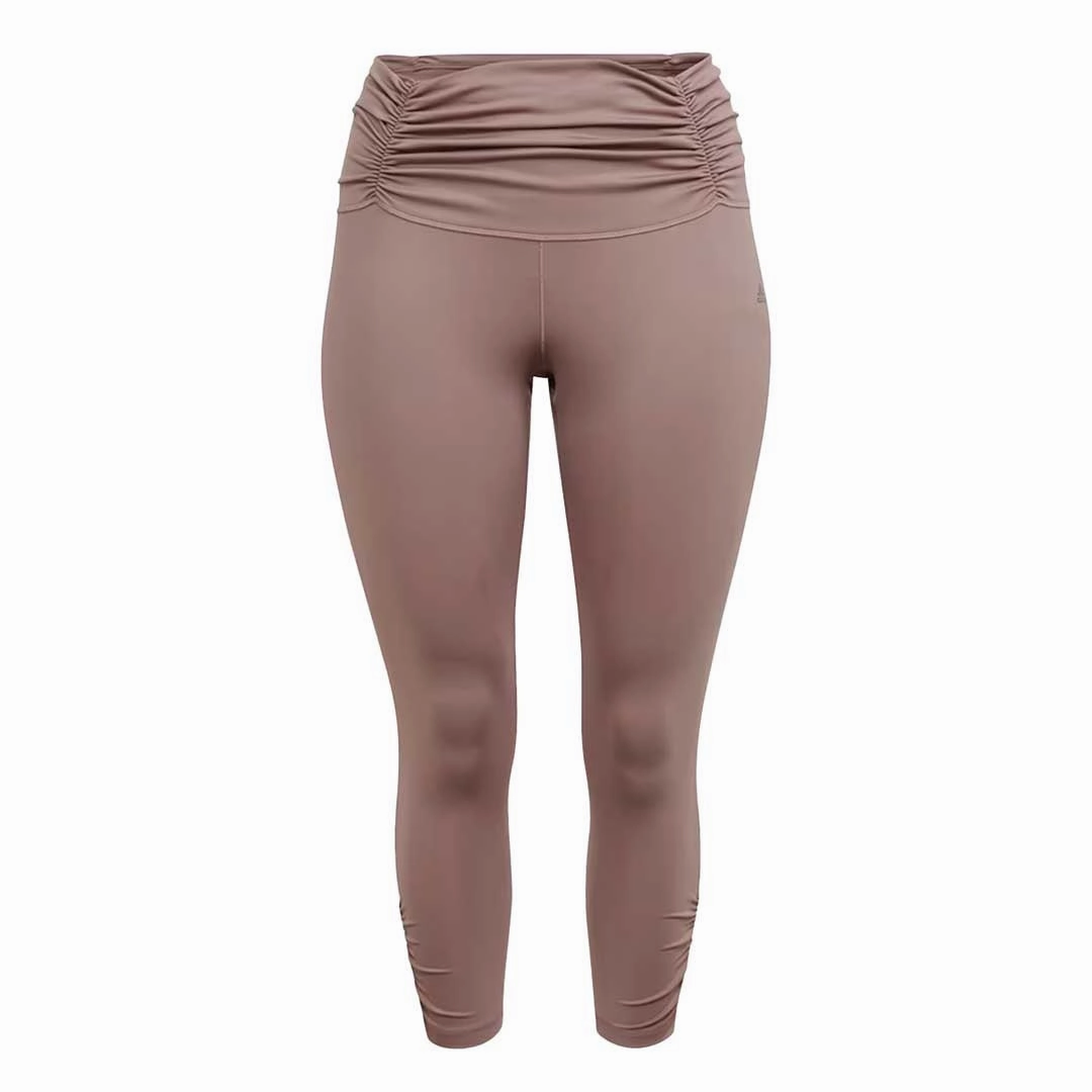 Flex Fit Design Tough Wear adidas - Women's Yoga Studio Gathered 7/8 Leggings (Plus Size) (HK6538)