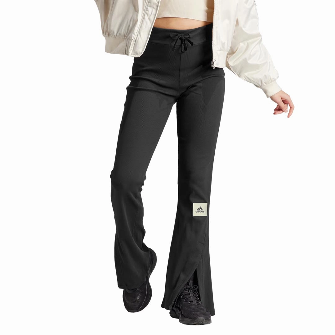 No Gap Waist adidas - Women's Lounge Ribbed Flared Leg Pant (IJ8454)