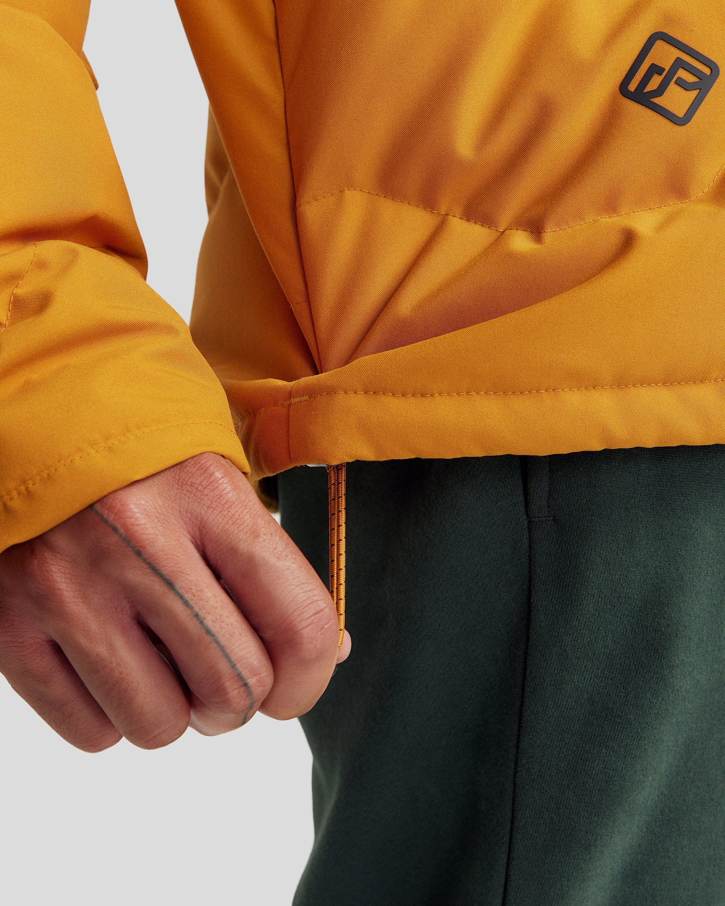 Layered Collar Convertible Features Men's Frisco X Down Hooded Jacket - Golden Oak