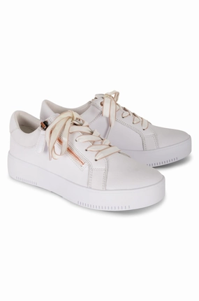 Gym Essential Motion Day Orthotic friendly Leather Sneaker | WHITE | VIRTUE AB