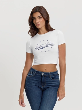 Guess Jeans White Baby T-Shirt Stretchable Neckline