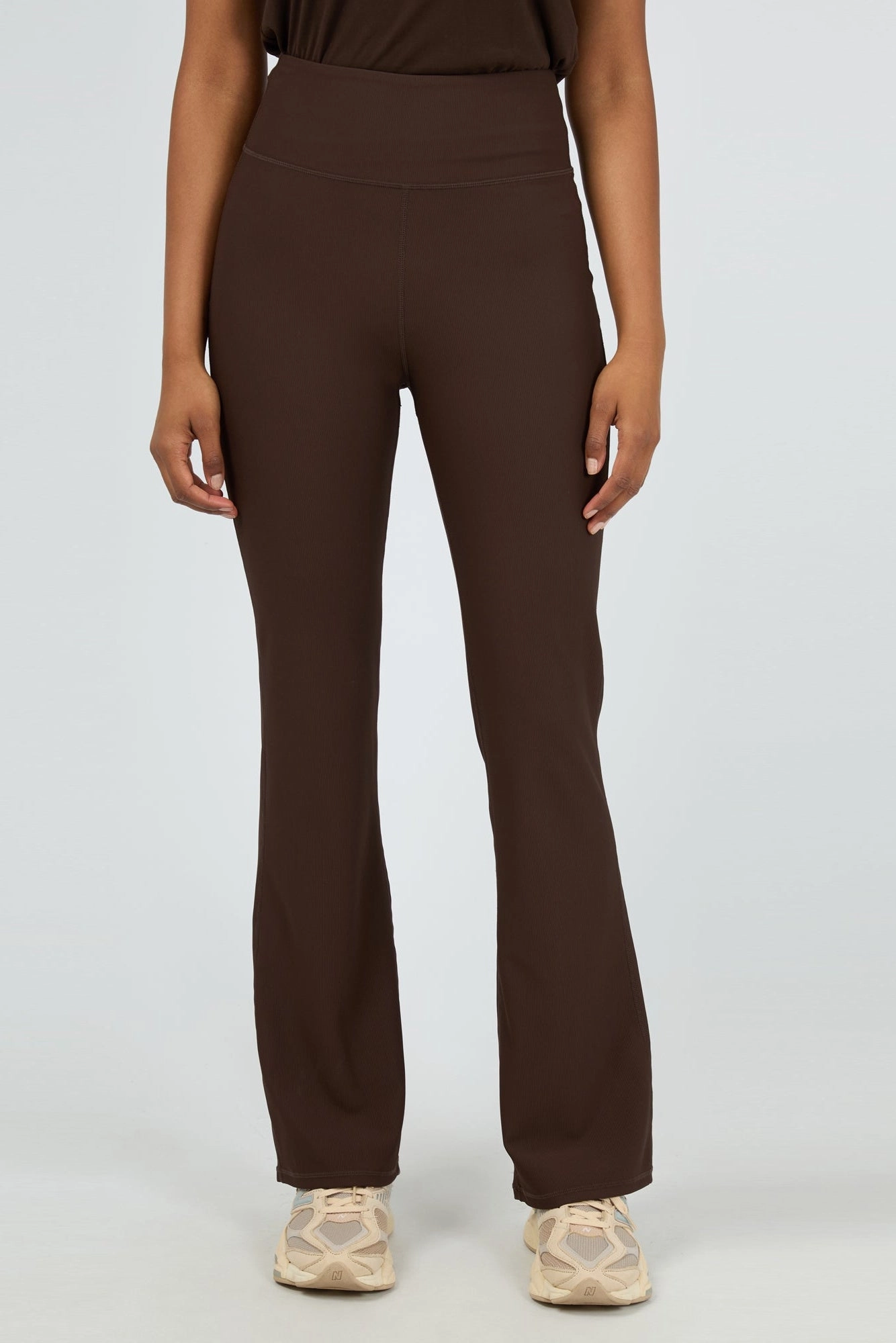 All About Eve Active Rib Flare Legging Brown Active Design Body Shaping Travel Enthusiast