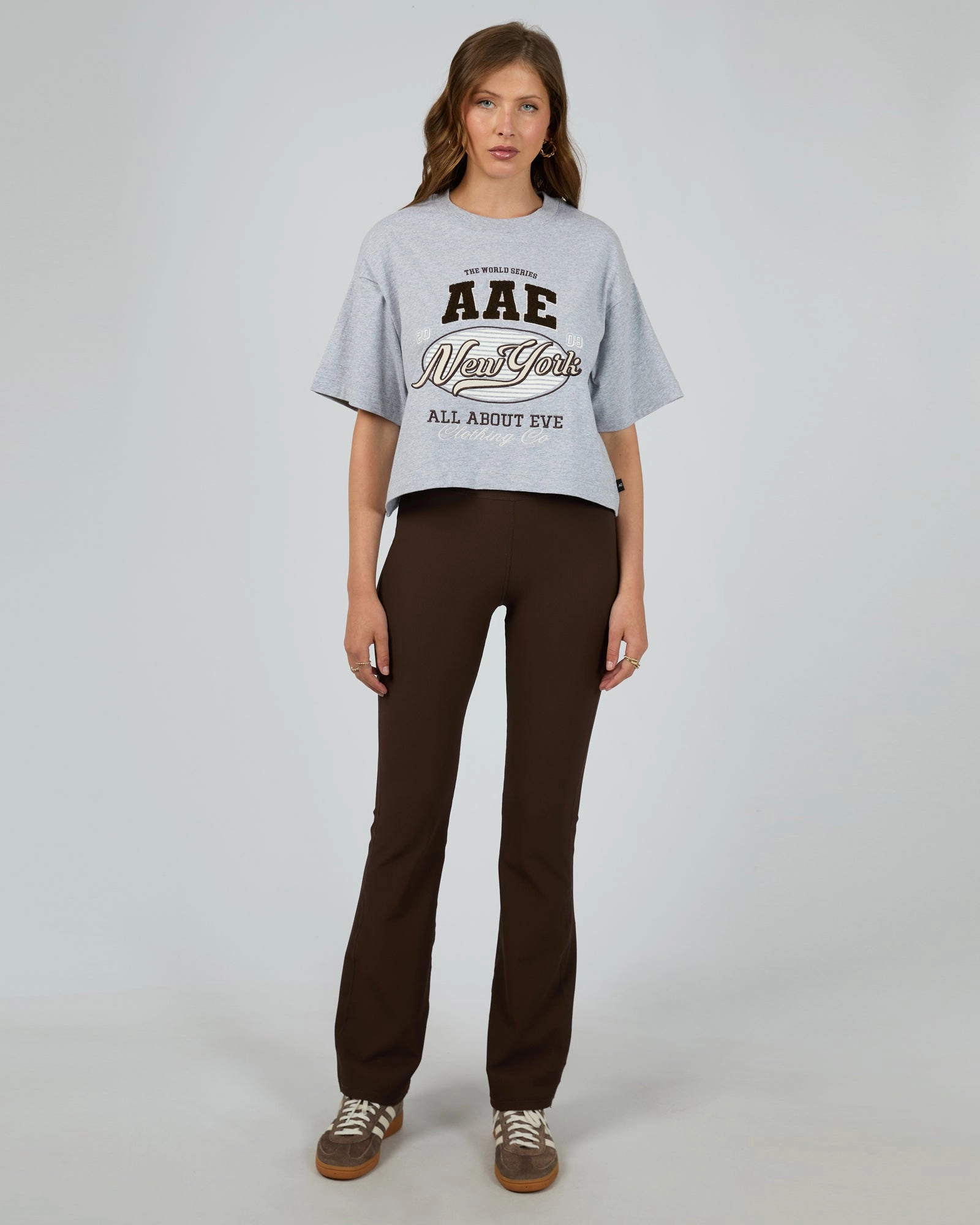 Moisture Wicking Fabric Classic Outfit Style All About Eve Athletica Relaxed Crop Tee Grey Marle