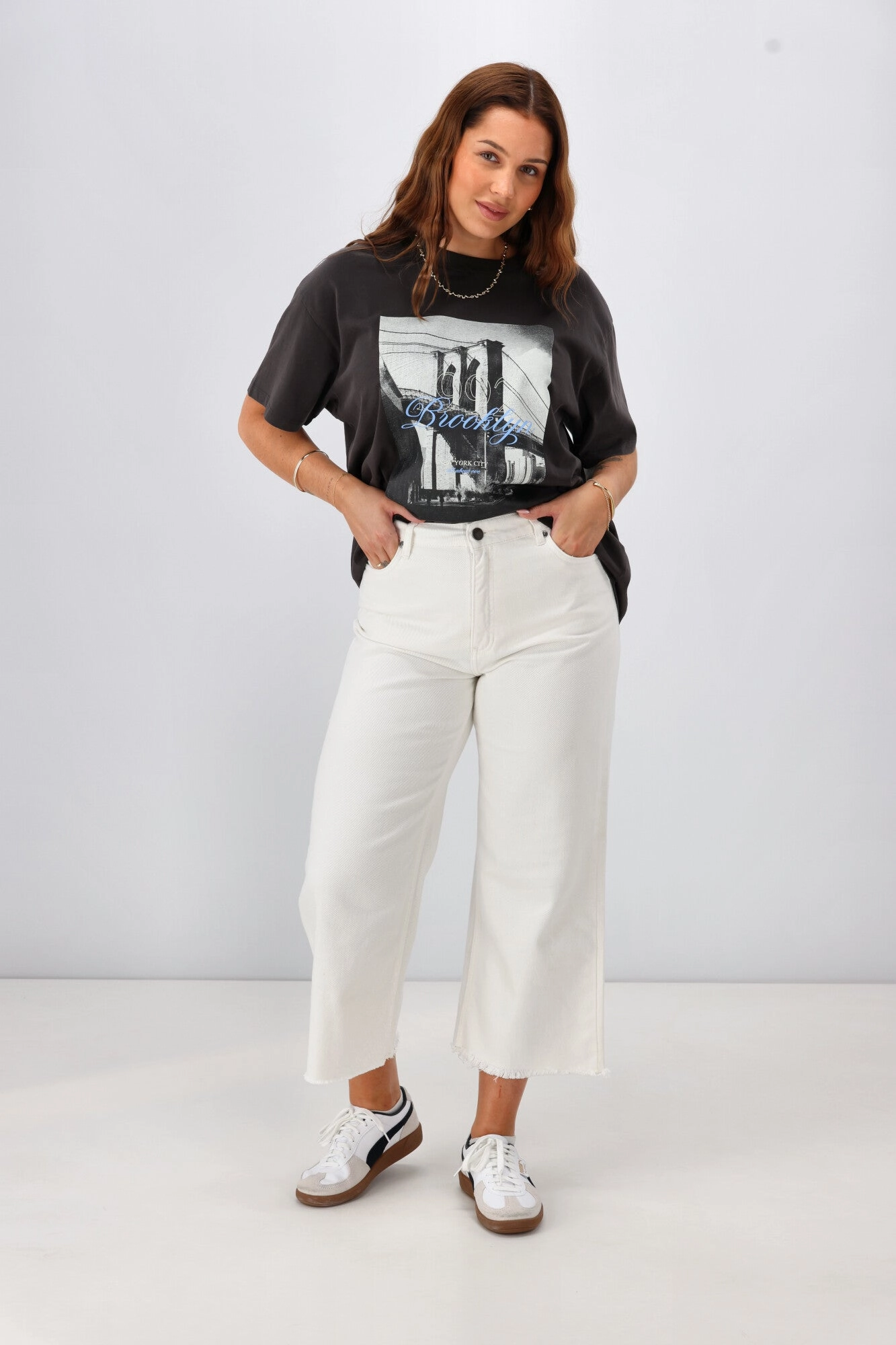 All About Eve Charlie High Rise Wide Leg Jean Vintage White Fade Resistant Budget Friendly