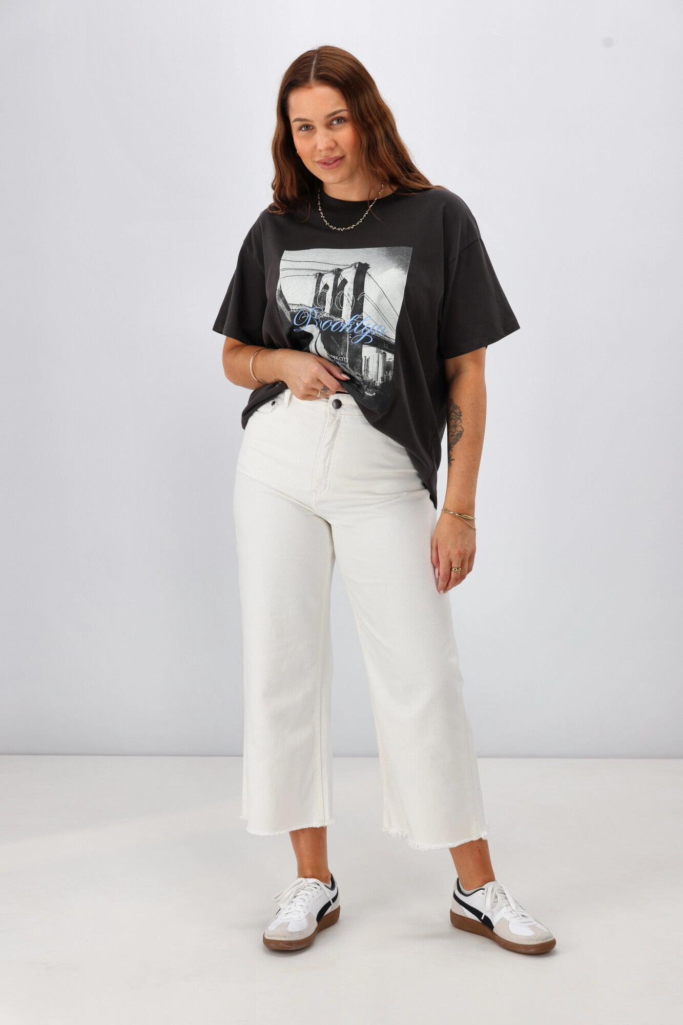 All-Purpose Comfort All About Eve Charlie High Rise Wide Leg Jean Vintage White
