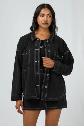 Bonded Closure Mechanism All About Eve Dale Shacket Black