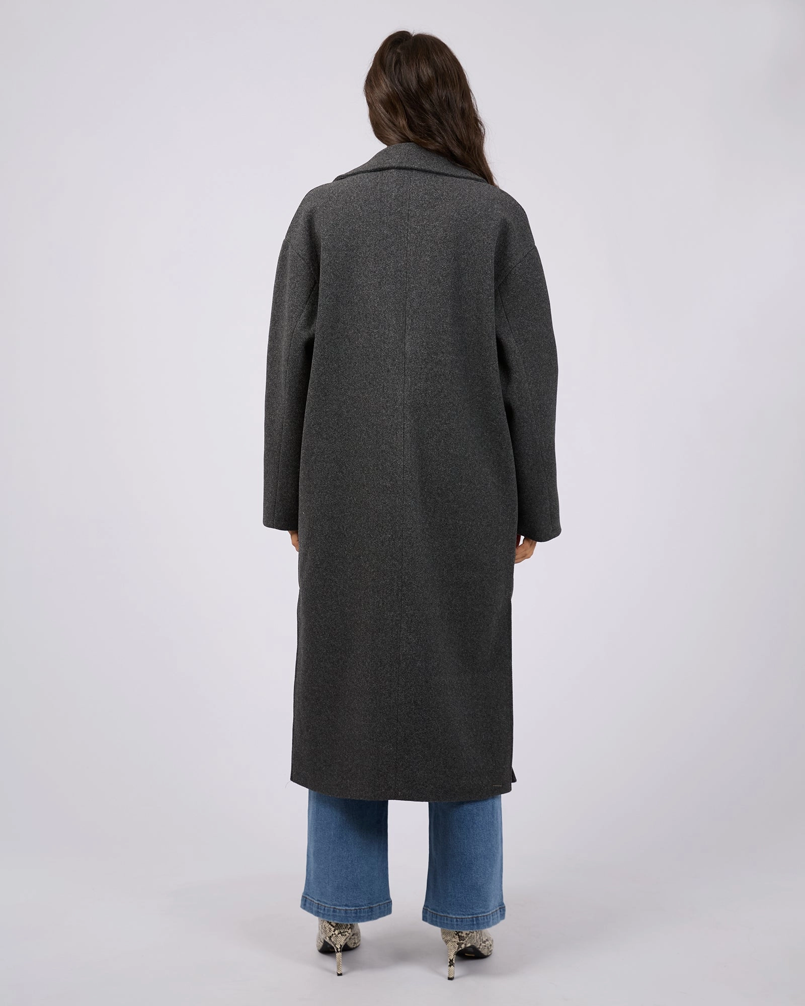 All About Eve Dion Coat Charcoal Double Stitched Seams