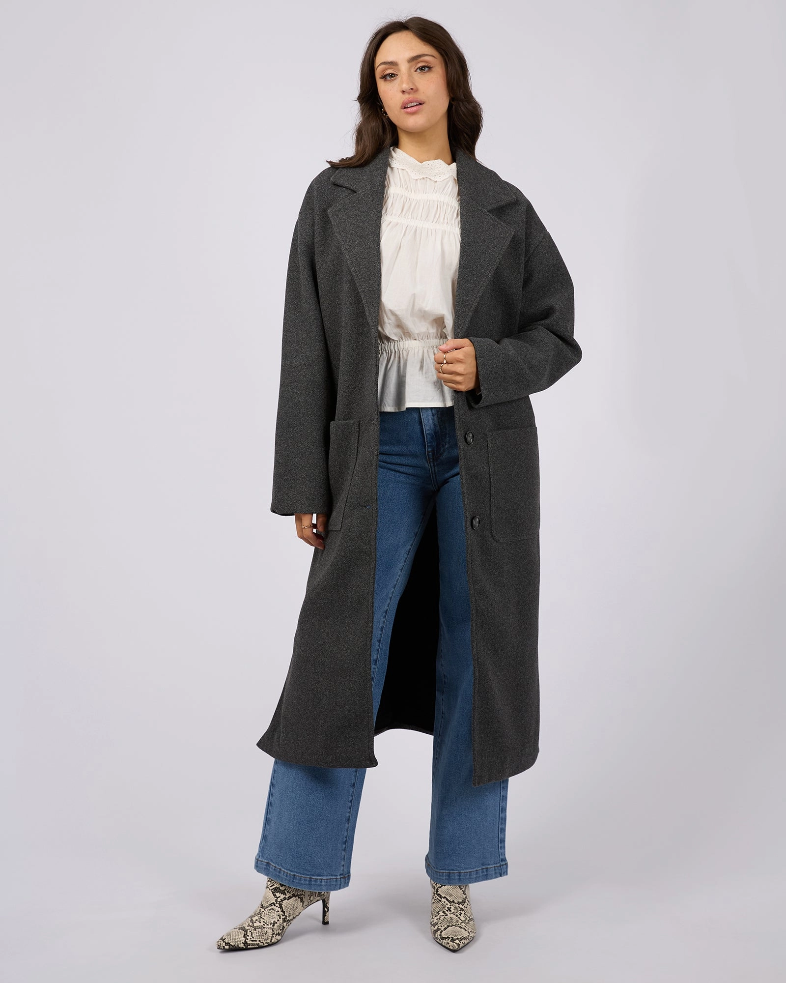Reflective Safety Accents All About Eve Dion Coat Charcoal