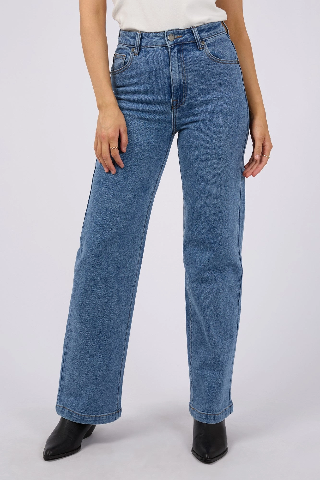 All About Eve Jacqui Wide Leg Heritage Blue Slimming Fit Elastic Comfort