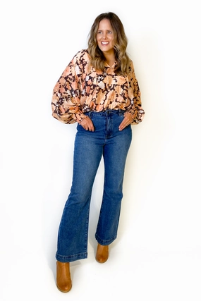 All About Eve Marley Flare Jean Heritage Blue Moisture Management